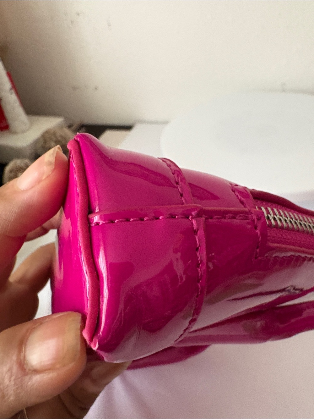 Zara Glossy Fuchsia Patent Shoulder Bag - Picture 5 of 11